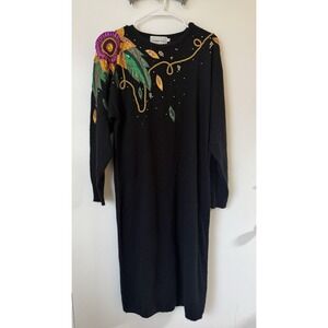 Vintage Germaine Astor Knit Embellished Dress Size‎ Large